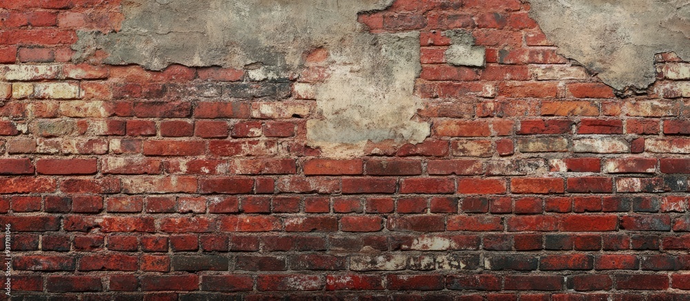 Poster aged red brick wall. with copy space image. place for adding text or design