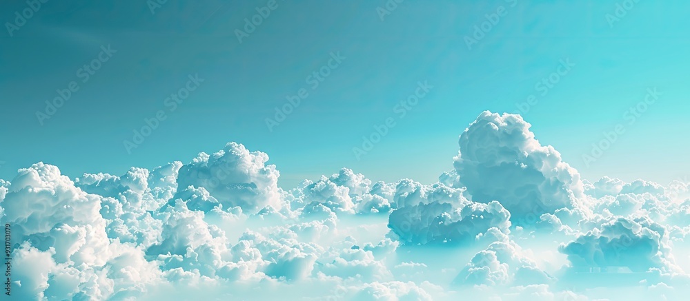 Aufkleber bright blue sky with clouds showcasing the beautiful art of nature and providing copyspace for addin