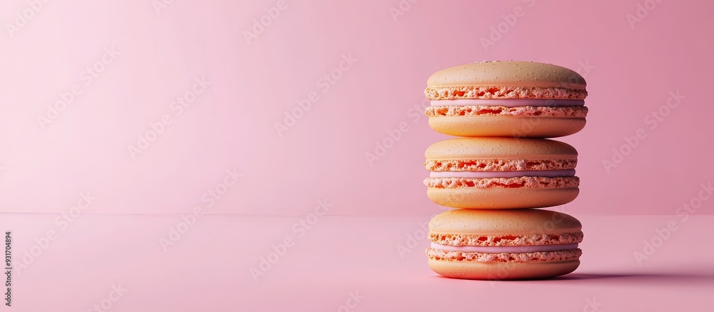 Poster macaron cake. with copy space image. place for adding text or design