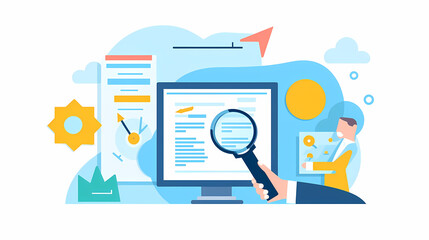 Report analysis and business research flat,Marketing concepts collection vector image
