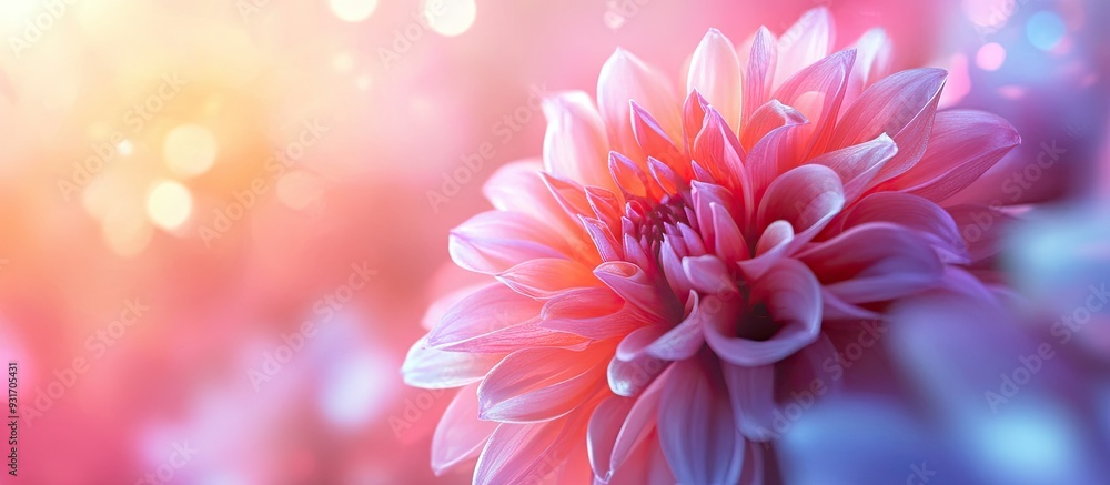 Poster Beautiful flowers created using abstract color filters. with copy space image. Place for adding text or design
