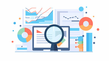 Report analysis and business research flat,Marketing concepts collection vector image