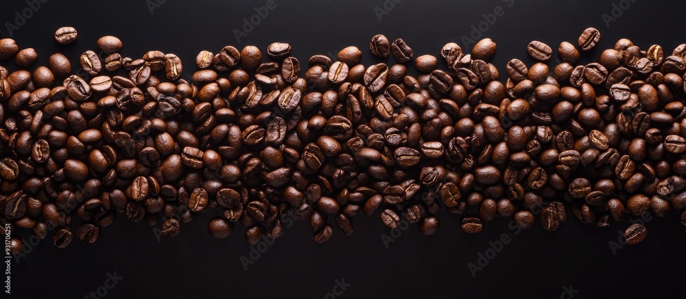 Poster background of roasted coffee beans texture with copyspace
