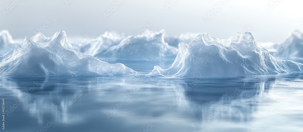 Aufkleber ice covering the lake s surface. with copy space image. place for adding text or design