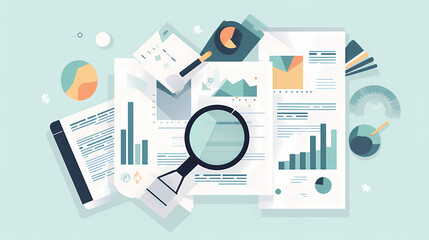 Report analysis and business research flat,Marketing concepts collection vector image
