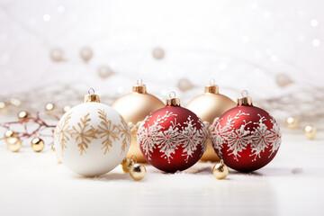 Art Christmas decorations and holidays sweet on white background 