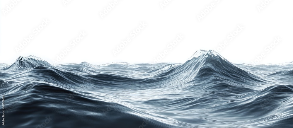 Poster Low Contrast Ocean Wave Backdrop. with copy space image. Place for adding text or design