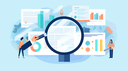 Report analysis and business research flat,Marketing concepts collection vector image