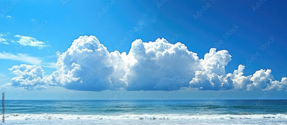 Poster Clouds Above the Ocean in the Outer Banks. with copy space image. Place for adding text or design
