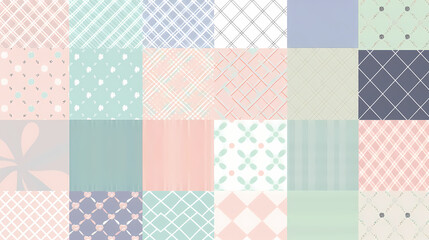 Plaid pattern seamless ornate set pastel color vector image