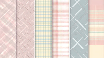 Plaid pattern seamless ornate set pastel color vector image