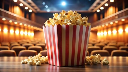 Paper art popcorn pops out of the box