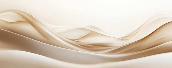 Abstract beige waves on white background, 3d