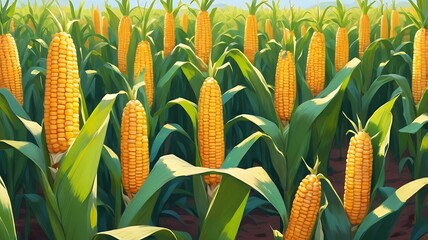 Fototapeta premium Fresh organic yellow corn coabs