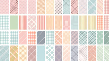 Plaid pattern seamless ornate set pastel color vector image