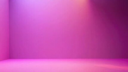 Fototapeta premium Empty purple-pink gradient studio background with soft lighting, suitable for advertising, presentations, or product displays.