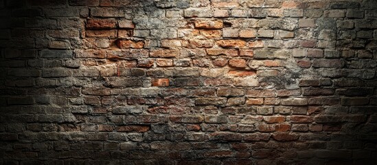 Textured vintage brick wall offering a distinctive background for design. with copy space image. Place for adding text or design