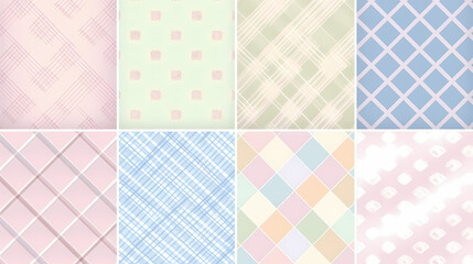 Plaid pattern seamless ornate set pastel color vector image