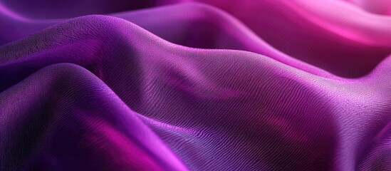 Close up of an abstract flat purple fabric pattern with high detail featuring textured backgrounds in partial focus and realistic light reflections. with copy space image