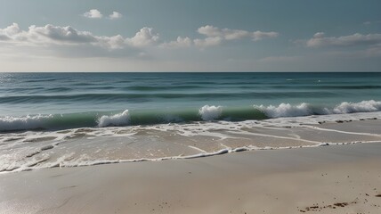 Obraz premium Serene Shores: A Tranquil Tapestry of Sand and Sea