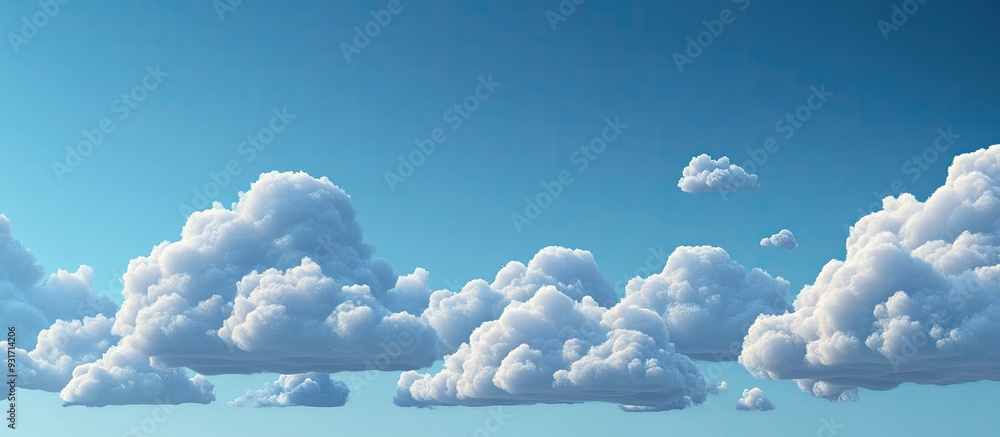 Fototapete numerous small clouds with a blue sky backdrop natural background. with copy space image. place for 