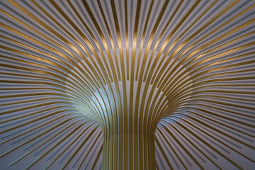Art Deco interior design style furniture, carpets and paneling onboard classic ocean liner...