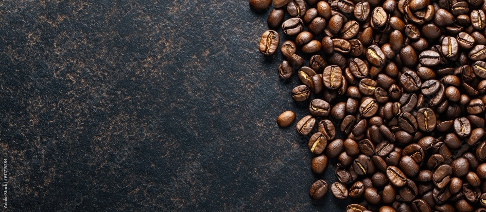 Aufkleber roasted coffee beans and fresh coffee beans. with copy space image. place for adding text or design