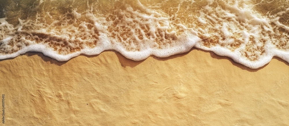 Aufkleber Sand texture sandy shore summer shoreline top view. with copy space image. Place for adding text or design