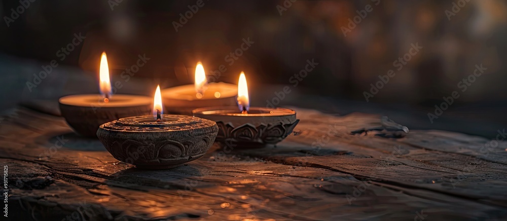 Poster buddhism utilizing candles yantra and the mantra in sanskrit om tare tuttare ture svoha which transl