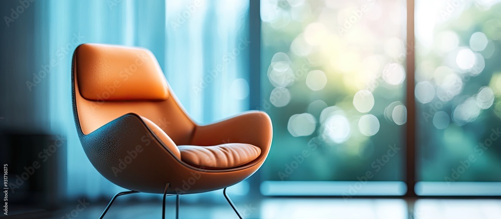 Aufkleber Chair background Modern chair furniture with a defocused abstract background Blurred bokeh. with copy space image. Place for adding text or design