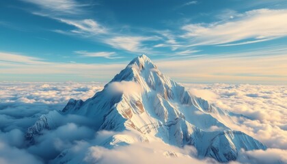 Fototapeta premium Mountain Peak Piercing Clouds