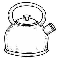 Sketch teapot on a white background