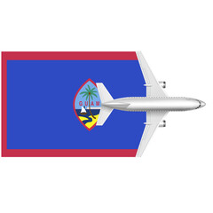 Guam flag with Plane on png background
