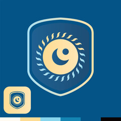 Colorful Modern Flat Moon and Sun Emblem