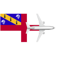 Herm flag with Plane on png background