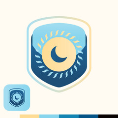 Elegant Moon and Sun Icon Logo