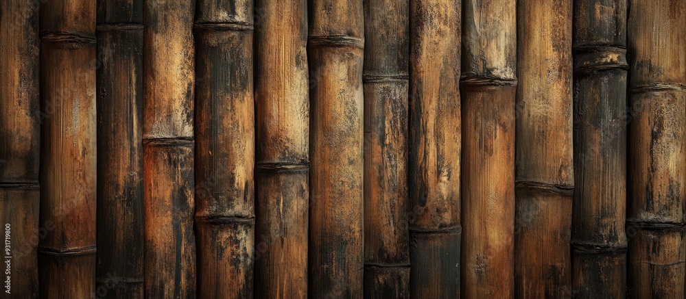 Aufkleber grungy bamboo wood texture backdrop. with copy space image. Place for adding text or design