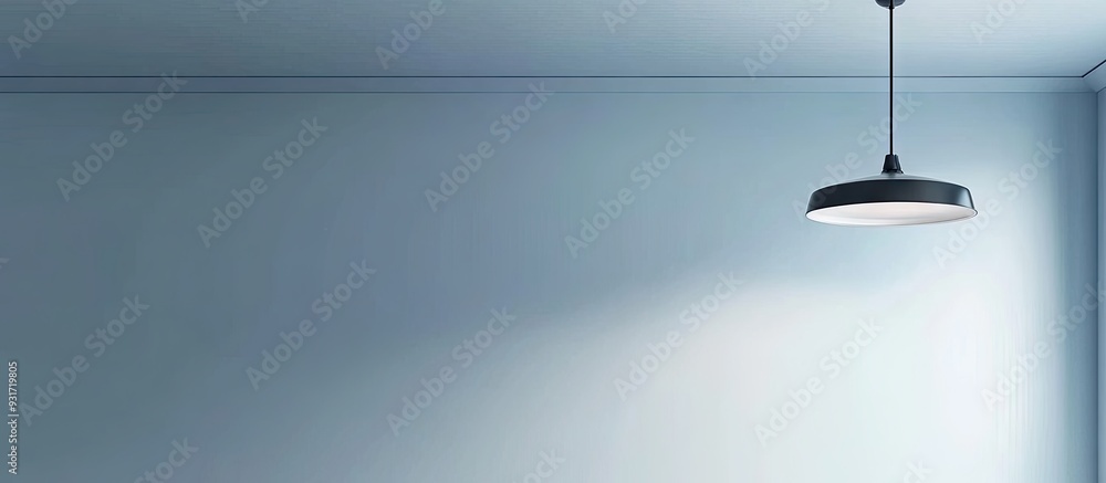 Aufkleber White ceiling featuring a stylish lamp in the room Area for text. with copy space image. Place for adding text or design