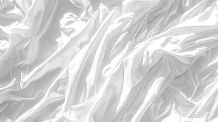Obraz premium White satin silk fabric with folds and waves. Luxurious background or wallpaper design.