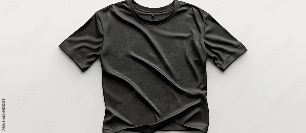 Poster black men s t shirt isolated on a white background area for design. with copy space image. place for