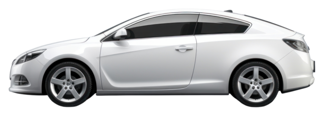 PNG White car vehicle transportation automobile.