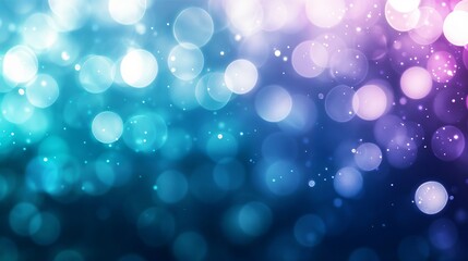 Fototapeta premium A soft bokeh background in shades of blue and white, creating a peaceful and ethereal atmosphere with glowing lights. 
