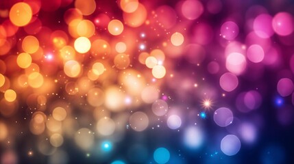 Fototapeta premium Soft bokeh lights in pink and blue tones, creating a dreamy and enchanting atmosphere with a magical glow. 