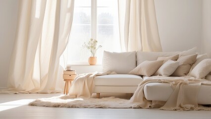 Soft sunlight on a white background, warm and inviting.-