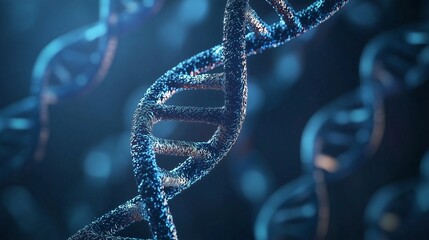 Close-up of dna strands representing genetic screening and analysis. DNA research and analytics.