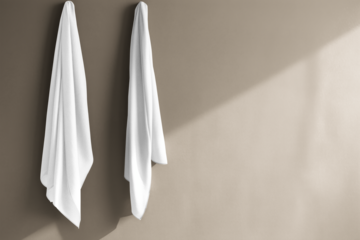 PNG hanging towel mockup, transparent design
