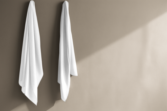 PNG hanging towel mockup, transparent design