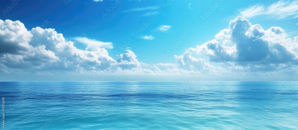 Poster Azure ocean and azure sky. with copy space image. Place for adding text or design