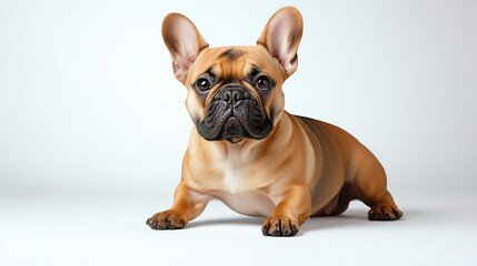 Fototapeta premium Fullbody image of a Fox Terrier Wire on a pristine white background