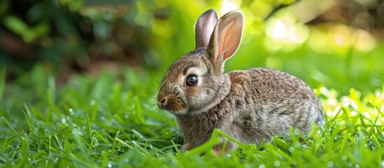 Fototapeta premium Ohkunojima bunnies. with copy space image. Place for adding text or design